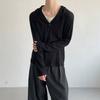2026 Fall Winter Mens Oversized Hooded Knit Sweater Slim Fit Casual Button Long Sleeve Sun Protection Top