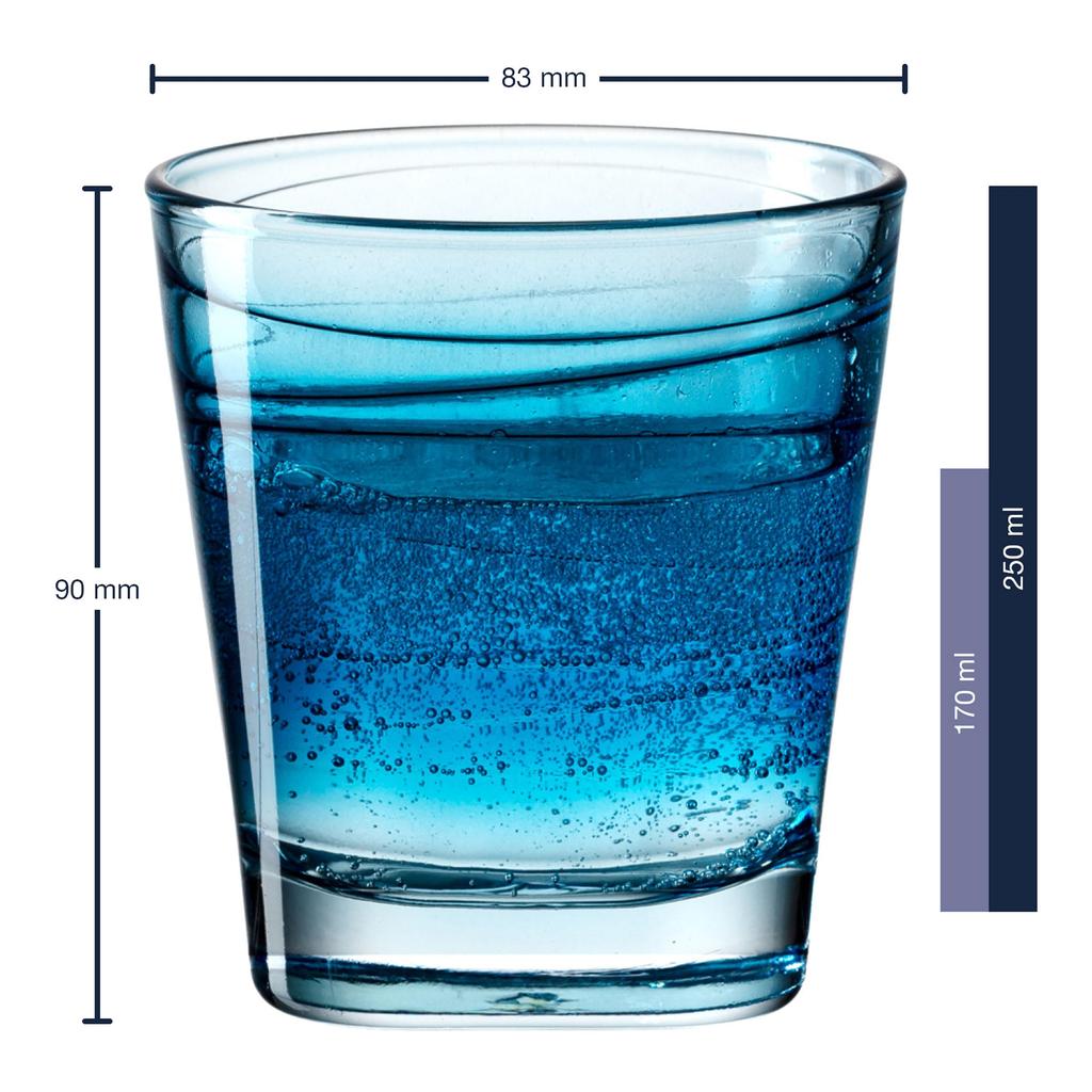 [Official] LEONARDO Tumbler 250ml Vario Struttura Blue 6-Piece Set 026838
