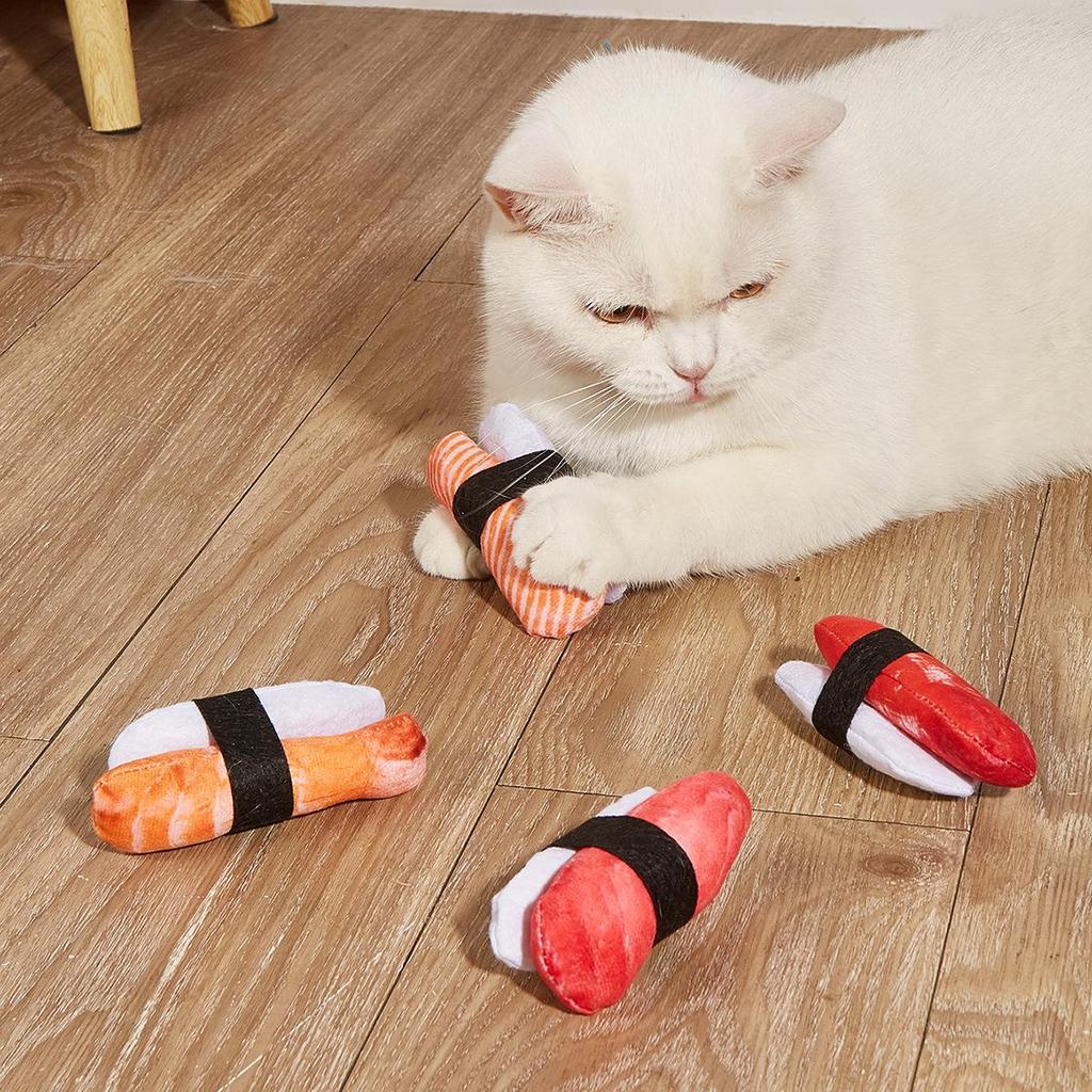 Sushi Cat Plush Toy: Mint Simulation for Self-Entertaining Cats