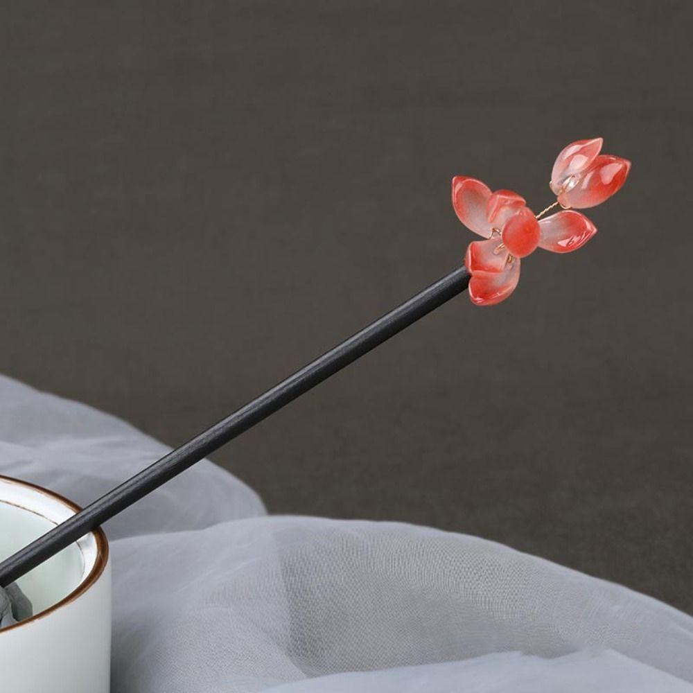 

Hairpins Pearl For Girls Flower Chinese Hair Fork Korean Hanfu Hairpins Women Hair Sticks Hair Clip красный