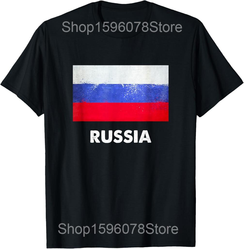 Vintage Russia Flag Russian Love Country T Shirts Unisex Women Cotton Humor Streetwear Tee Shirt Short Sleeve Unisex Loose Clothing