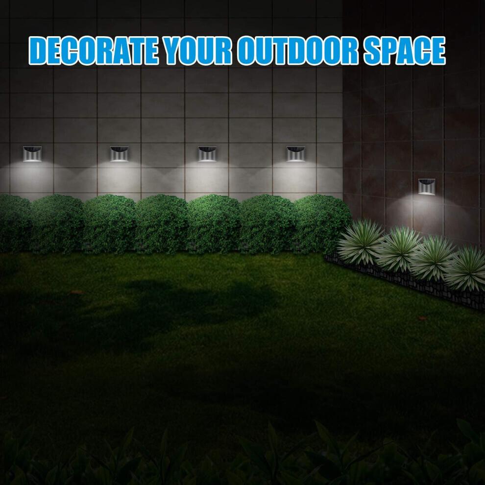 8-Pack Solar LED Garden Fence Lights - Wireless, Waterproof Wall/Patio Outdoor Security Lamps