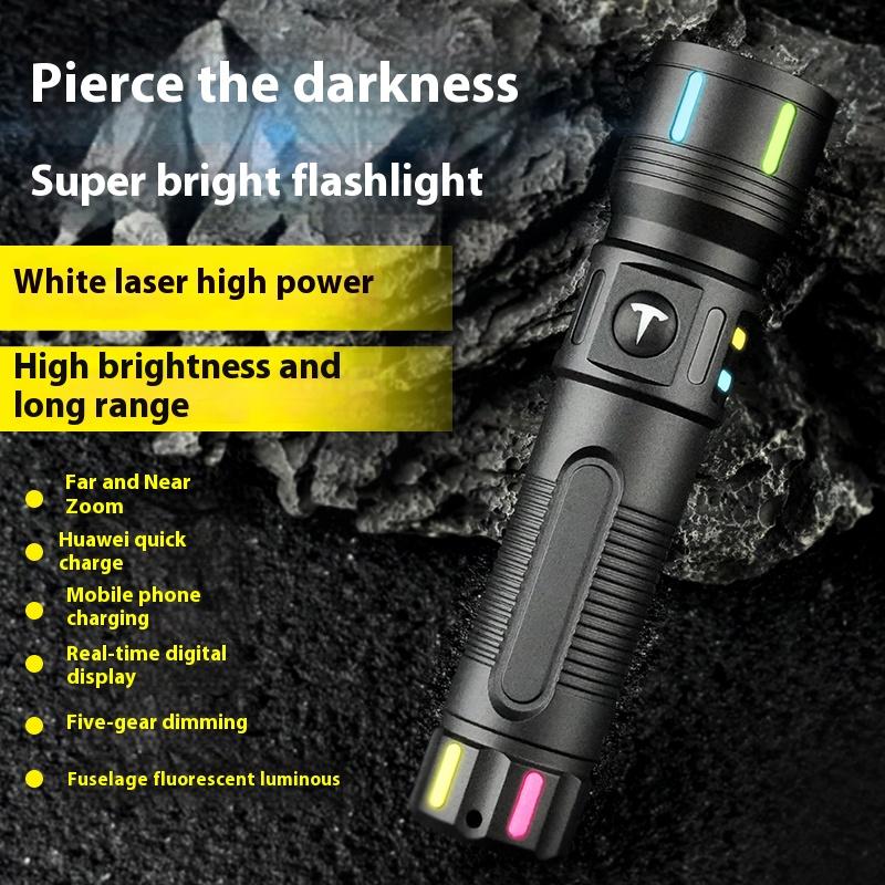 Powerful LED Flashlight Portable Zoomable Torch Waterproof Outdoor Hiking Emergency Fishing Camping Laser Flashlights