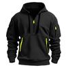 Felpa da Uomo Imbottita Casual Sportiva con Tasca da Braccio Multi-Zip Personalizzata