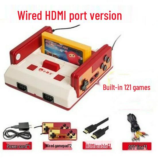 D99 Little Tyrant Red and White Nostalgic Dual Handle FC TV Game Console