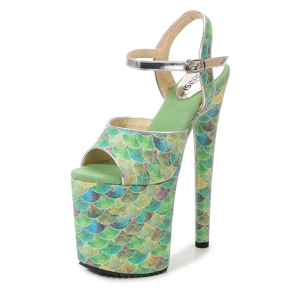 Fashion 20cm Hate Sky High Model Women's Heel Single Sandals Stiletto Stage Performance Shoe Car Model Catwalk Pole Dancer