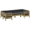 6 Piece Garden Sofa Set with Cushions Pressure Treated Pine Wood