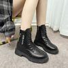 Martin Boots, New Women's Boots, Thick-soled Side Zipper Single Boots, Cotton Boots, Short Boots, Women's Shoes