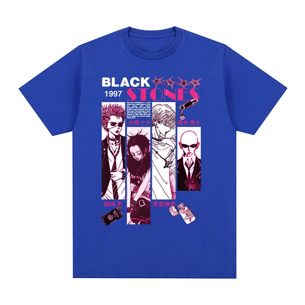Anime Nana Osaki Černé kameny grafika Bavlna Y2k Tričko dámské Pánské Letní prodyšné Japonská Manga unisex Krátký rukáv