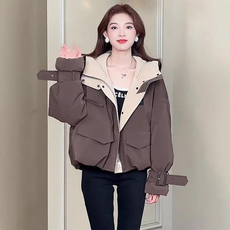 Short tooling down cotton clothes women's 2025 winter new loose casual fashion hooded pie overcome coat