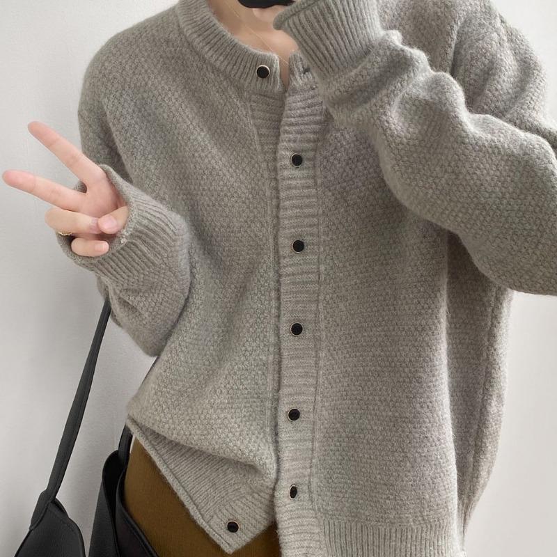 Îmbrăcăminte exterioară leneșă cu pulover tricotat femei primăvară și toamnă design sens nișă o gât cu mânecă lungă cardigan tricotat top feminin