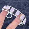 Pink Chalcedony Gemstone 925 Sterling Silver Cuff Bangle Adjustable M-3334