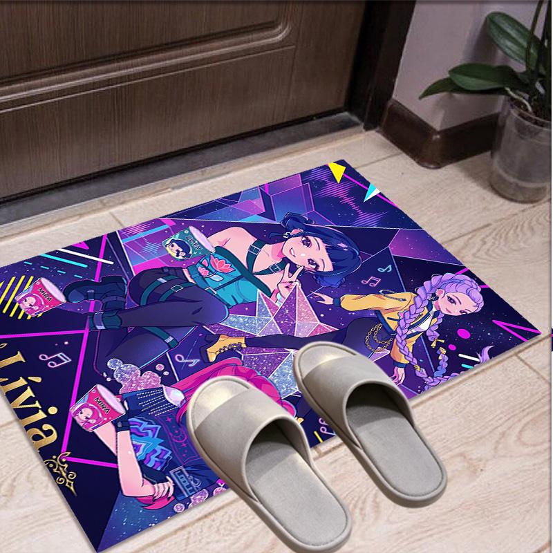 Covor cu Model KPop Demon Hunters, Covoraș de Interior/Exterior, pentru Picnic, Cameră de Jocuri, Dormitor, Birou, Sufragerie, Covor Decorativ pentru Casă, Cadou de Ziua de Naștere