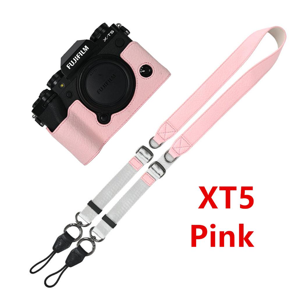 Litchi Skin PU Leather Half Case for Fujifilm Fuji XT50 XS10 XS20 XT30 XT30II XT20 XT10 XT5 XM5 Battery Opening Cover With Strap