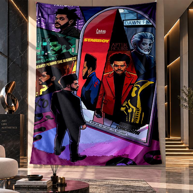 Wall Hanging Tapestry,The Weeknd Printed Fabric Backdrop For Dorm Room Party Decoration
