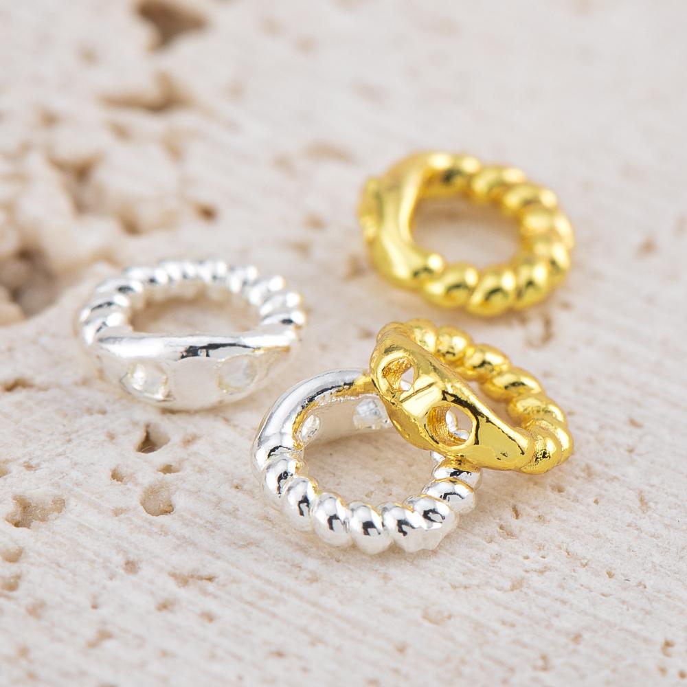 10pcs/20pcs Brass End Bead Tip Double Hole Connector Rings End Caps For Necklace Bracelet Keychain Jewelry Making Accessory