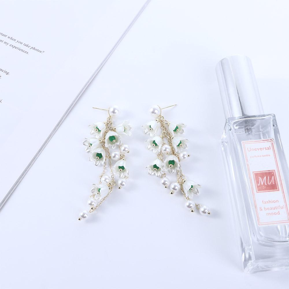 Flower Lovely Tassel Cute Dangle Earrings Korean Style Ear Drop Pearl Earrings Female Earrings
