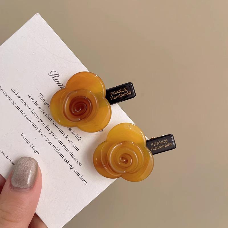 Rose Flower Acetic Acid Hair Clip AtmosphereSide Bangs ClipGirlish Side Clip Broken HairDuckbeak Clip Hair Accessory