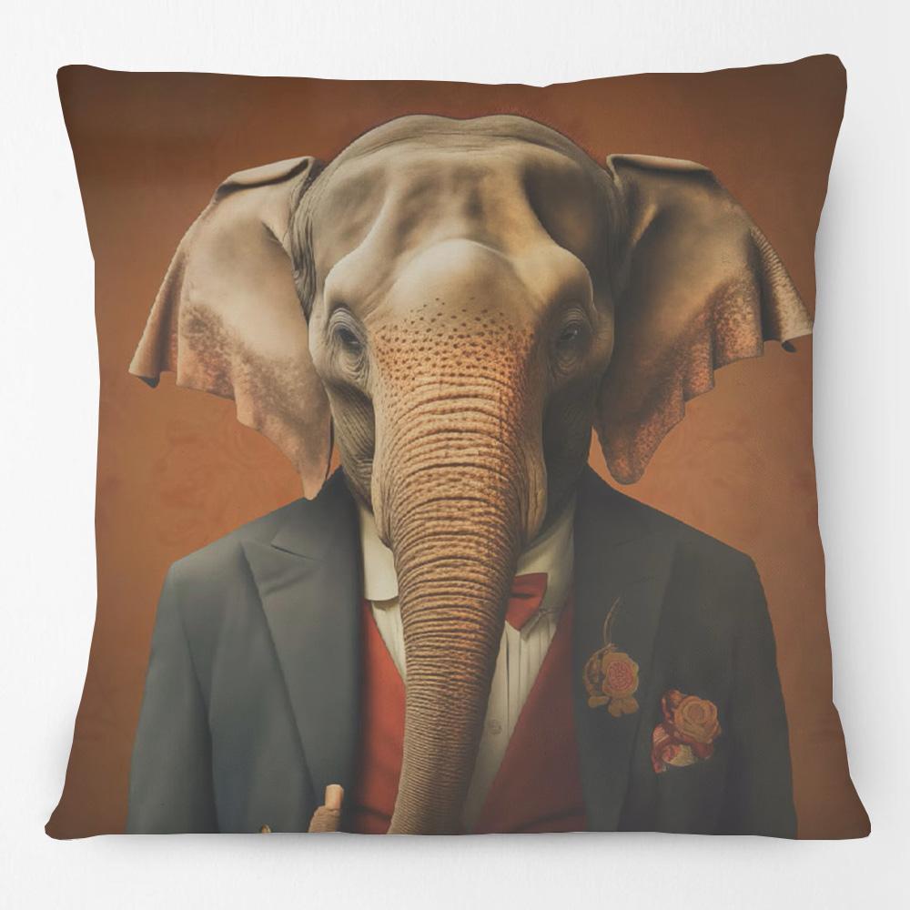 Victorian Bulldog Dachshund Dog Cushion Cover Vintage Highland Cow Stag Elephant Horse Camel Donkey Poster Pillow Case