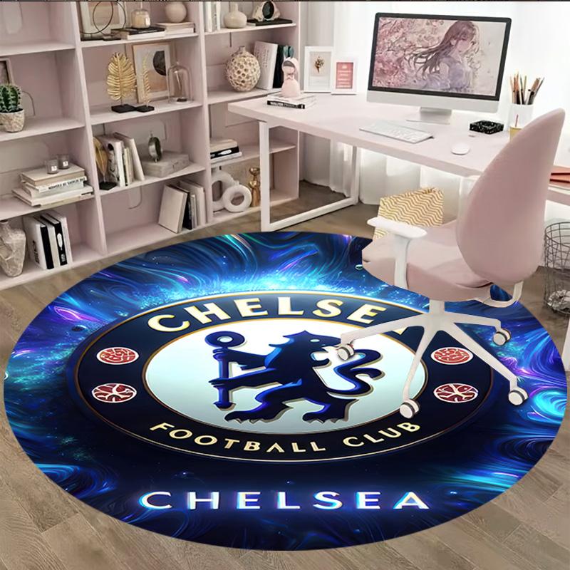 1pc C-Chelsea Carpet, Round Rug, Comfortable, Suitable for Entryways, Living Rooms, Office, And Bedrooms, Christmas Decoration