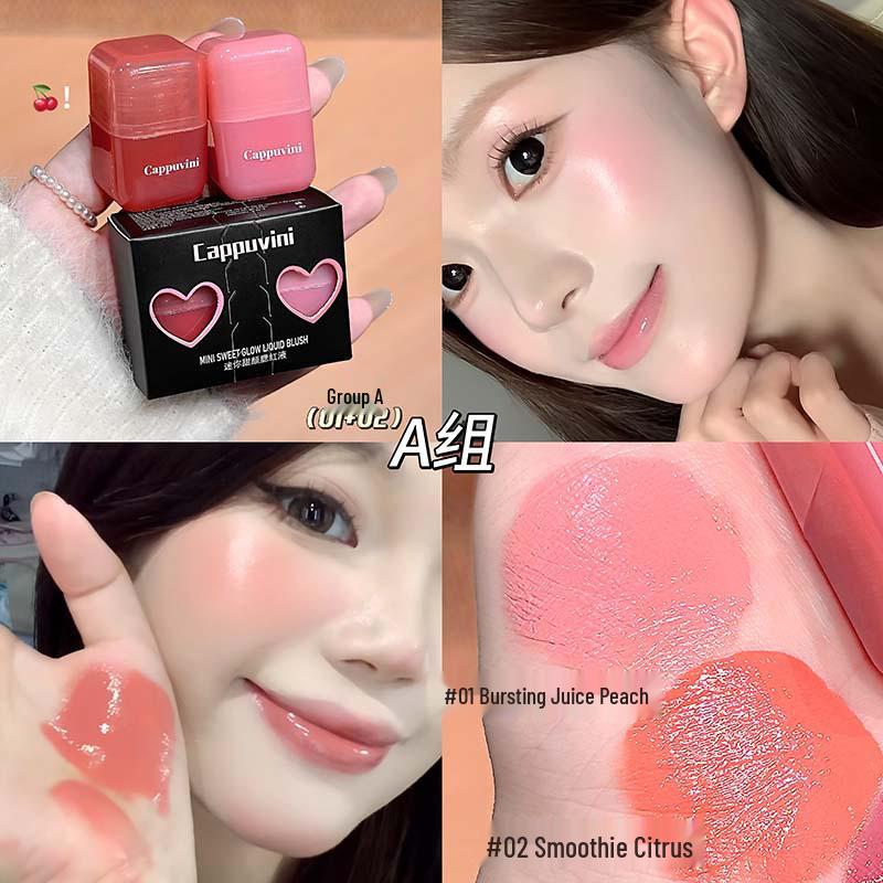 CAPPVINI Mini Sweet Face Liquid Blush - Moisturizing Korean-Style Contouring Makeup