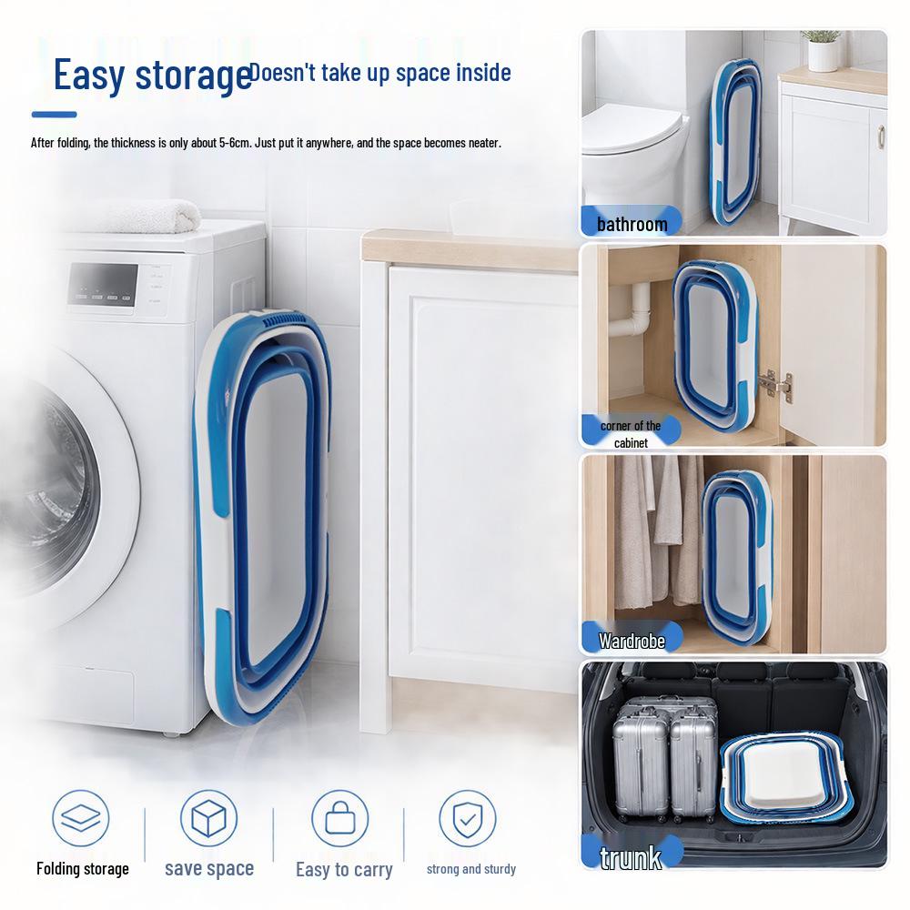 Foldable Multi-functional Laundry Basket — Large Capacity, Portable, Two Handles for Travel & Car Use