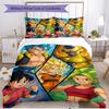 Set cuvertură de pilota 3 buc (1 * Husă de pilota + 2 * Față de pernă, Fără Miez), Set de așternut moale cu imprimeu Dragon Ball pentru toate anotimpurile, Cadou pentru decorarea dormitorului de acasă