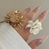 Gold-Tone Plated Finish Hermit Crab Statement Ring  Unique Gift for Marine Lovers