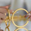 Gold Plated Sandblasted Bangle: Women's Luxury Simulated Gold Wedding Bracelet