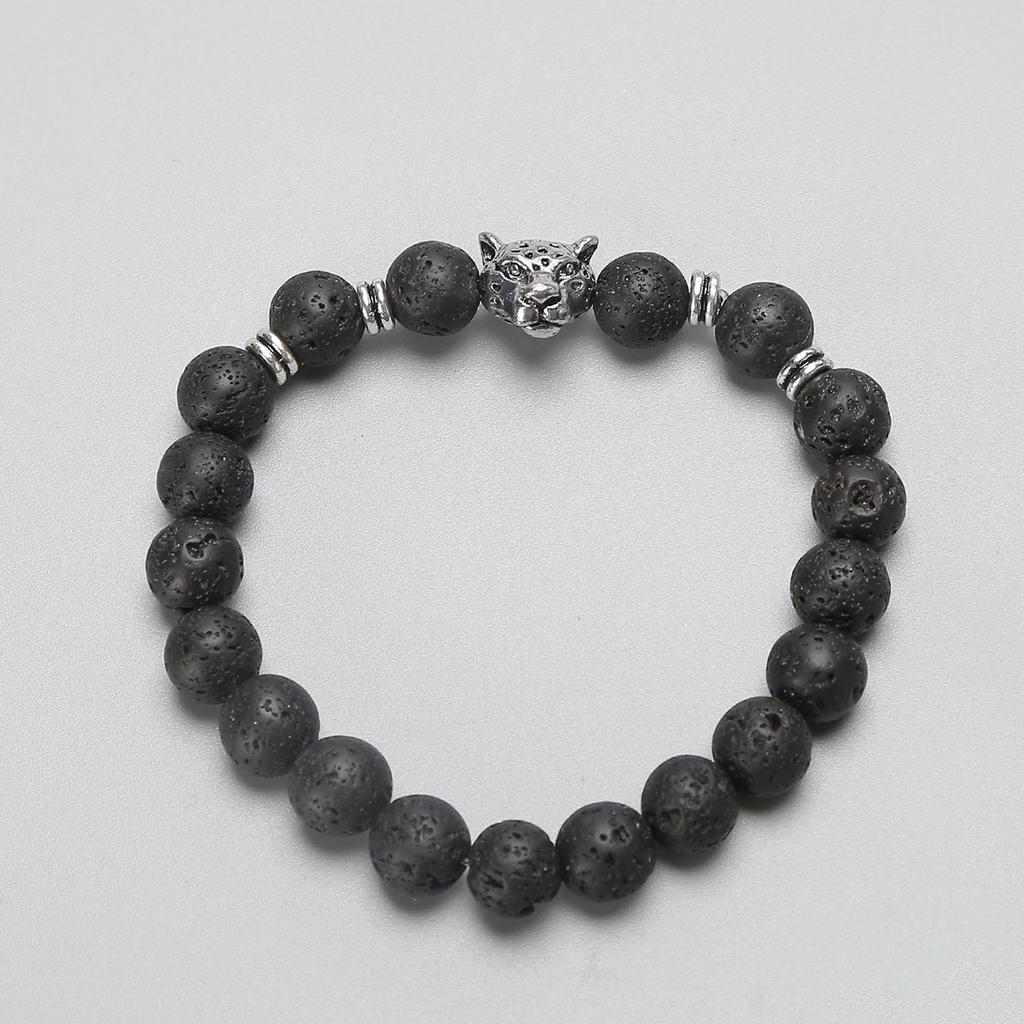 1 buc. Brățară la modă pentru bărbați, cu cap de lup, elastică, cu mărgele, accesorii casual, potrivită pentru întâlnire, petrecere, festival, cadouri-ZT449