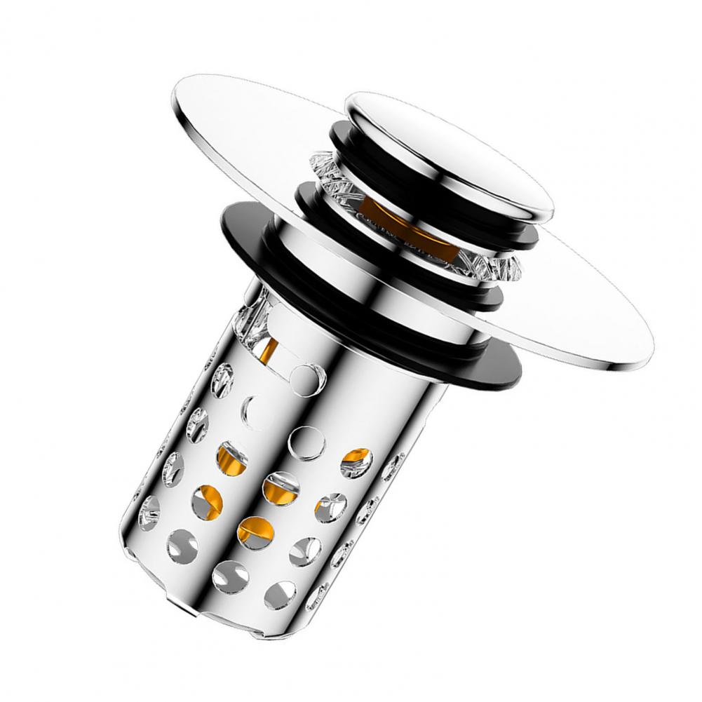 Bathroom Sink Pop Up Stopper 3 in 1 Universal Drain Strainer Brass Core Hair Catcher Filter for 1.1" to 2.36" Sink Hole