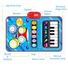 2 IN 1 Kids Drum Piano Mat Floor Keyboard Dance Mat Play Musical Carpet Music Instrument Toy for Toddlers Girls Boys Xmas Gifts