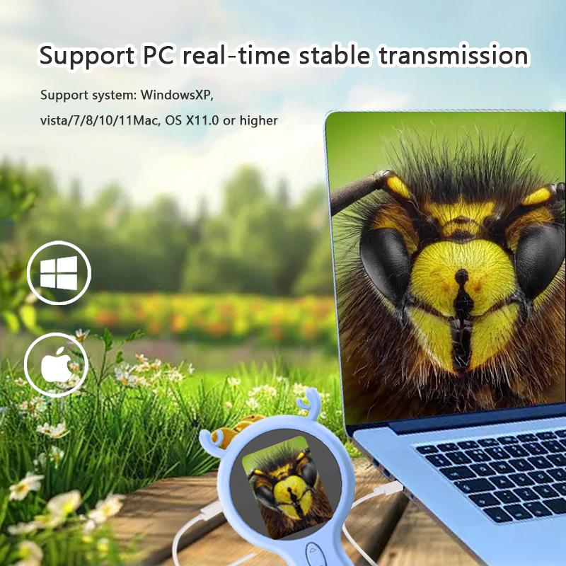 500X Pocket Handheld Microscope Children Microscope With Game Mode 8 LED Electric Magnifier Mini 2 Inch IPS Screen Microscope