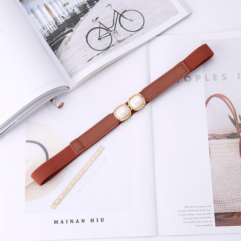 And Versatile Belt Slimming With Retro  Buckle Belt Decoration Dress