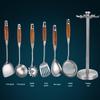 Wutuo 7-teiliges Küchenutensilien-Set mit Rosenholzgriff aus 316 Edelstahl