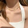 Female Double Layered Collarbone Bead Necklace