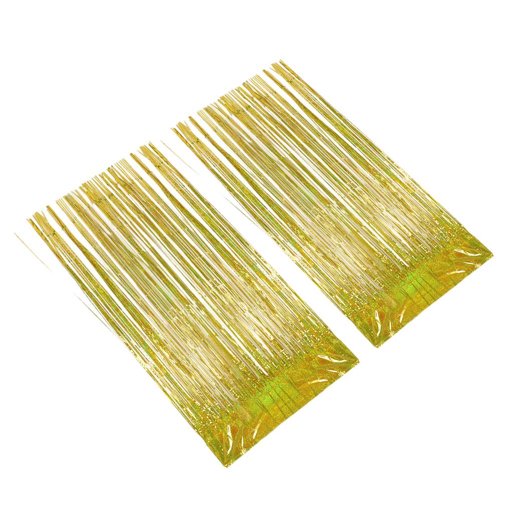 2pcs Foil Fringe Curtain Fringe Backdrop for Wedding Engagement Bridal Shower Birthday Party Stage
