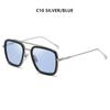 Luxury Square Sunglasses Men Women Brand Designer Retro Alloy Frame Big Sun Glasses Vintage Gradient Male Female Oculos Feminino
