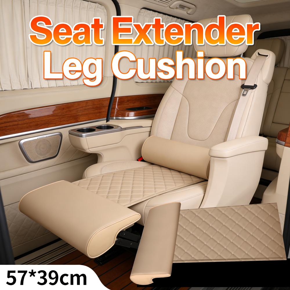Car Seat Extender Leg Cushion Universal PU Leather Sponge Comfortable Fatigue Relief Auto Office Accessories 57x39cm