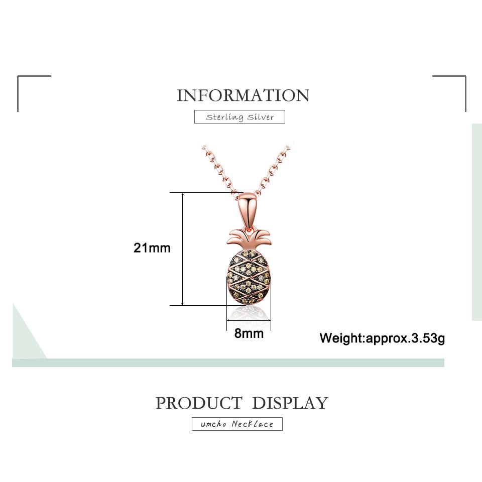 Umcho Søt ananas anheng Halskjede ekte 925 sterling sølv smykker for jenter Barn bursdagsgave fine smykker
