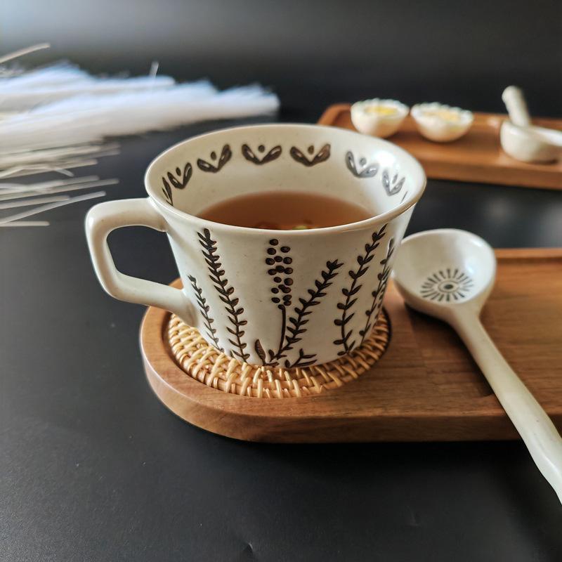 HeMu Massivholz Trenntablett Nachmittagstee-Tablett Tassenbeschichtung Dessert kleines Tee-Tablett einfaches Speisetablett Wärmeisolierendes Tablett