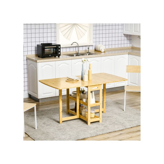 Table de salle à manger - MUVOE - Extensible - Compartiments de rangement - Pieds réglables - 6 places