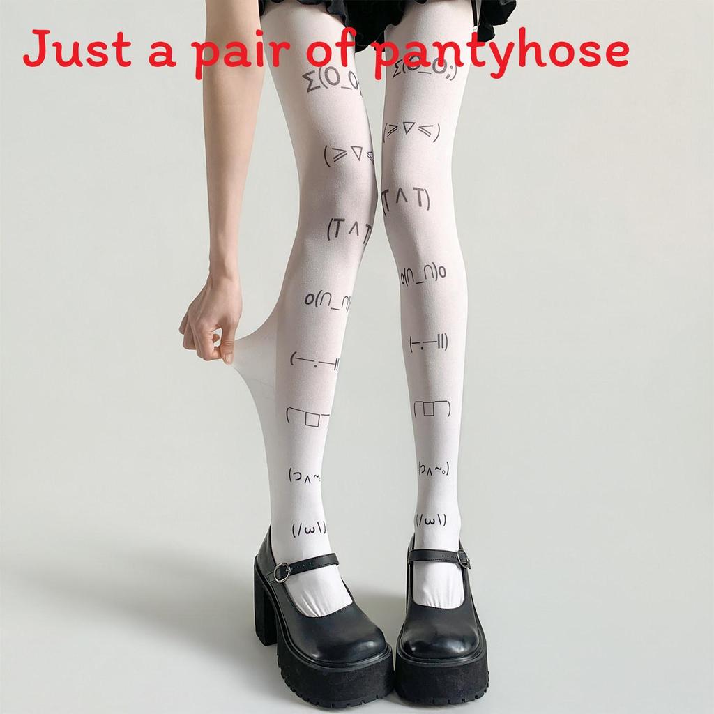 Cute Face Emoji Pattern Stockings For Girls And Women
