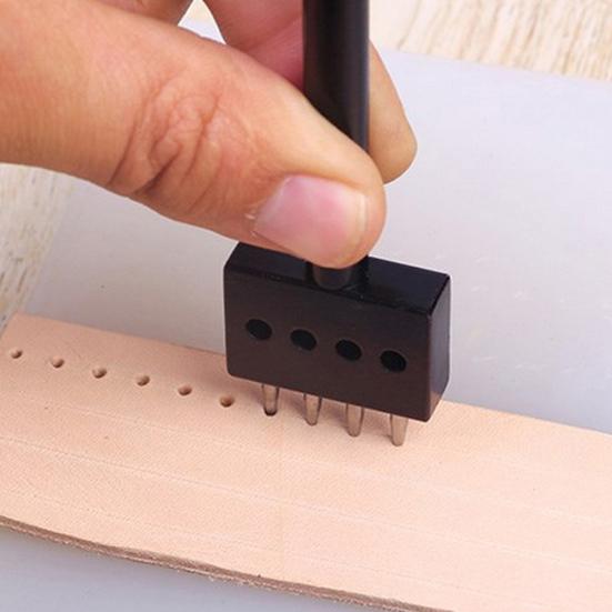 6mm Pitch 2 4 6 Prong DIY Runde Punch Loch Leder Handwerk Nähen Stanzwerkzeug