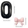 2pcs 40inch Black Bowknot Number Foil Balloons Photo Props Wedding Birthday Party Decorations Anniversary Decoration Number 0123