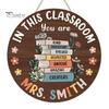 Classroom Decor Sign Wooden Welcome for Door, to Our Round Front Door Hanging Hanger, Sign, Back School Preschool Decoration Hanger