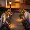 Red Azalea Flower Solar Powered Flower Stake Lights Pathway Decor Outdoor Pathway Lights