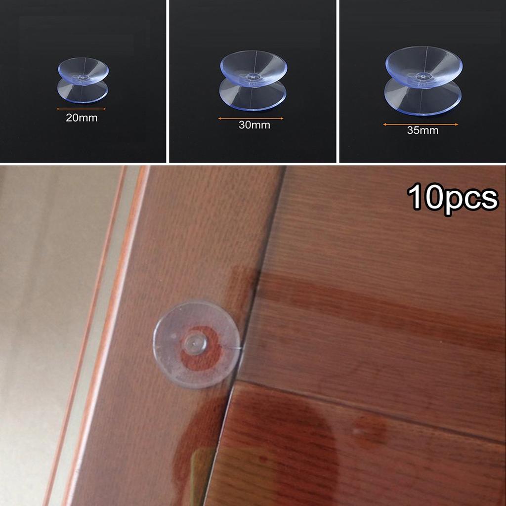Set of 10 Double Sided Suction Cups for Glass Wall Hooks Clear and Convenient