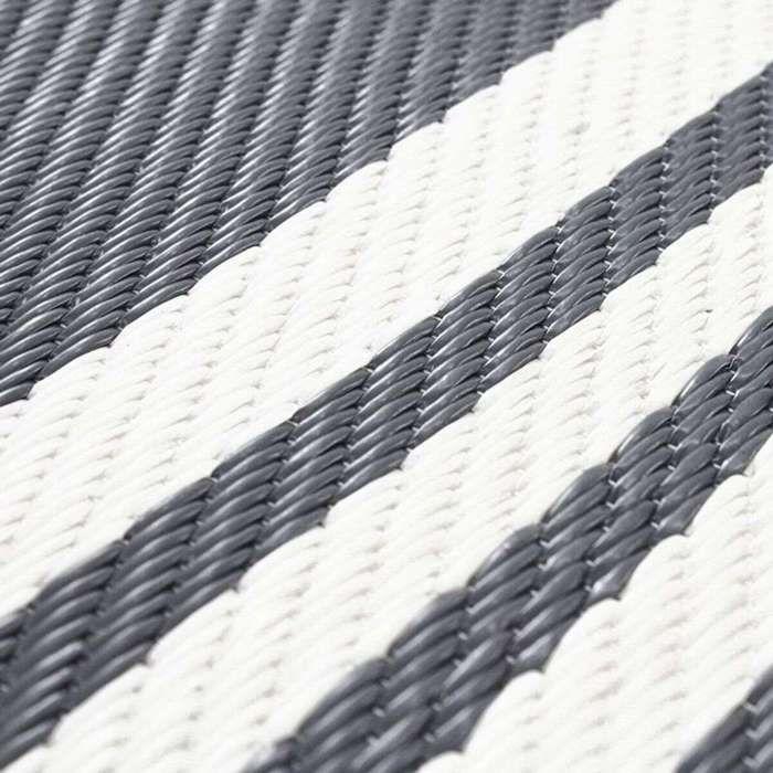 Outdoor Living Room Rug with Gray Stripes 120x180