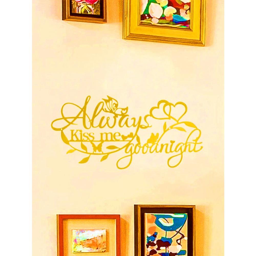 Romantic Metal Wall Art Love You Goodbye Elegant Theme Decor for Living Room Bedroom Wedding Valentine's Day Unique Home Gift for Couples Anniversary